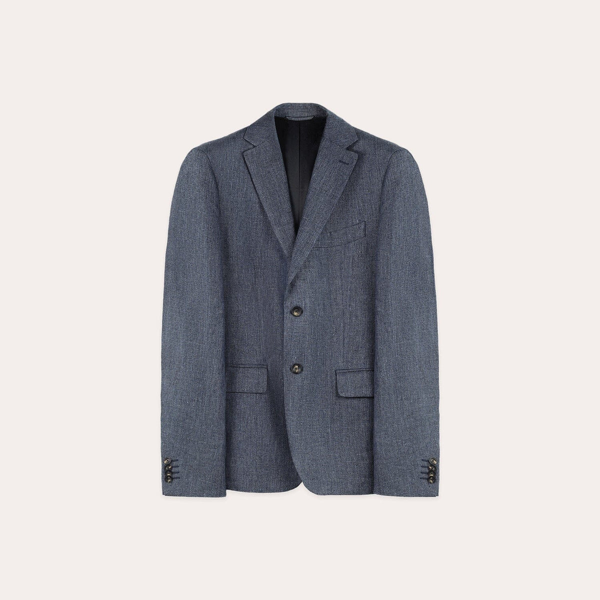Veste En Lin Bleu Pucé