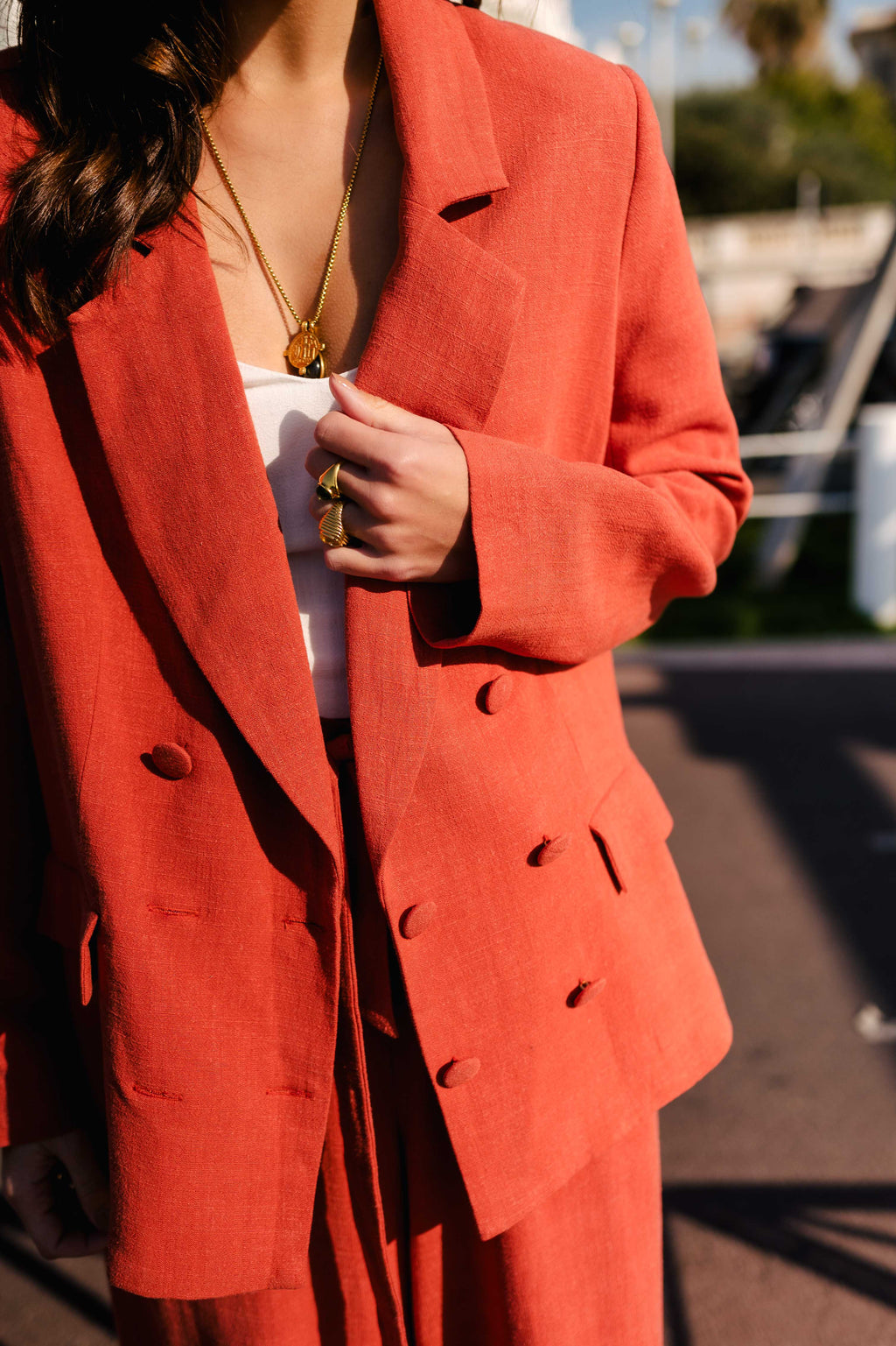 JACKET PADMÉ LINEN VISCOSE TERRACOTTA