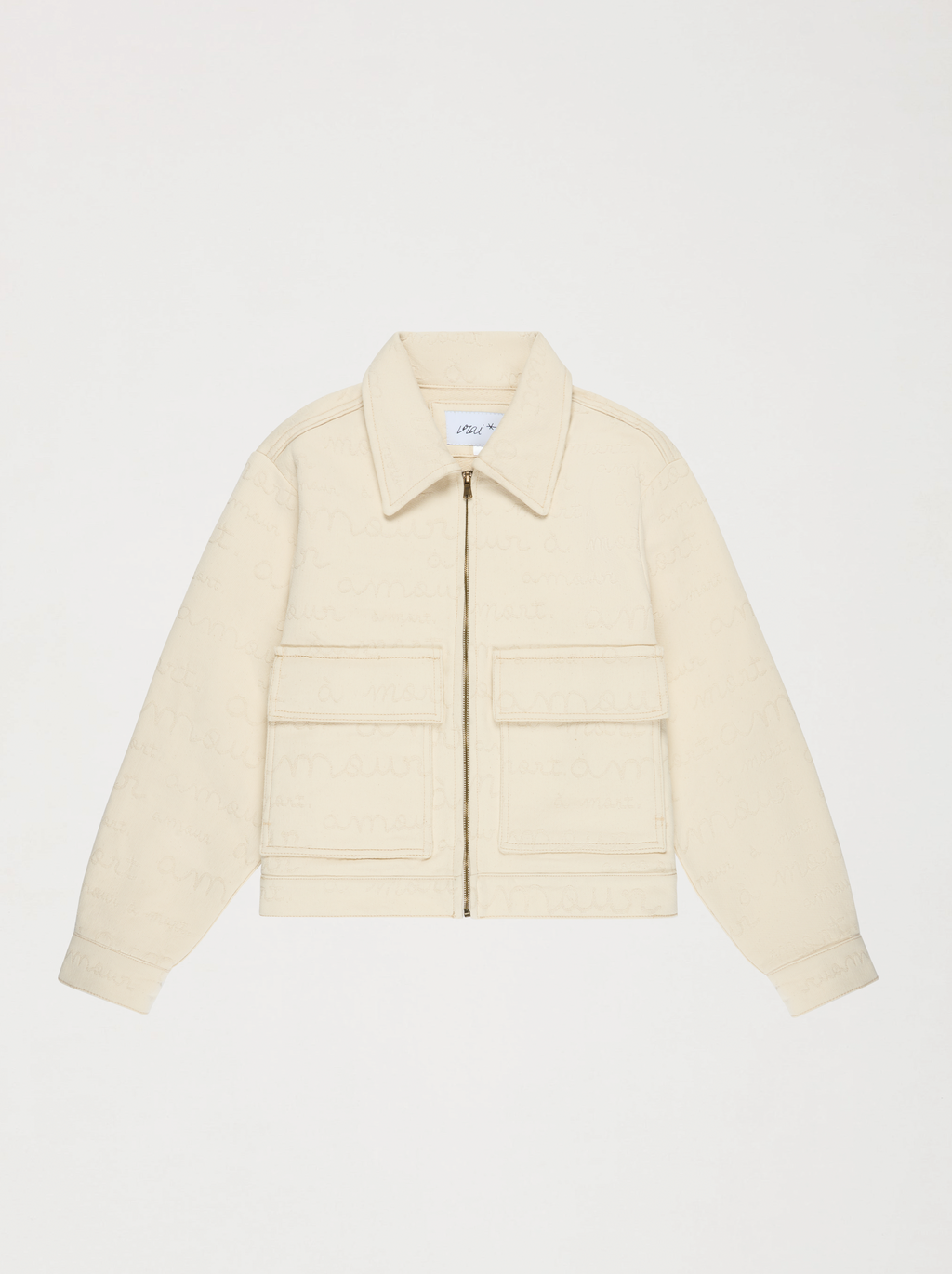 Veste Unisexe Amour Jacquard Écru