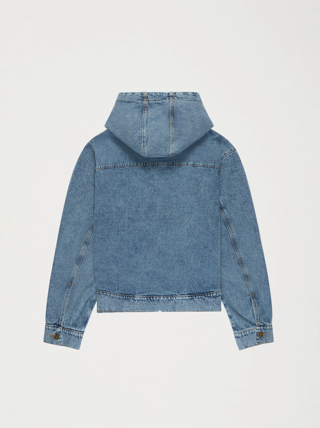 Chaqueta con capucha unisex Denim lavado con parche