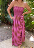Robe Emily Rayures Marron Et Rose