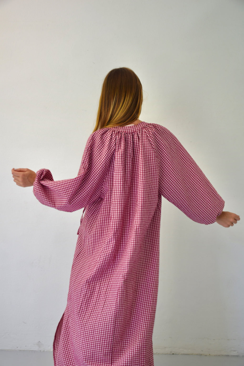 Vestido Matilde Vichy Burdeos