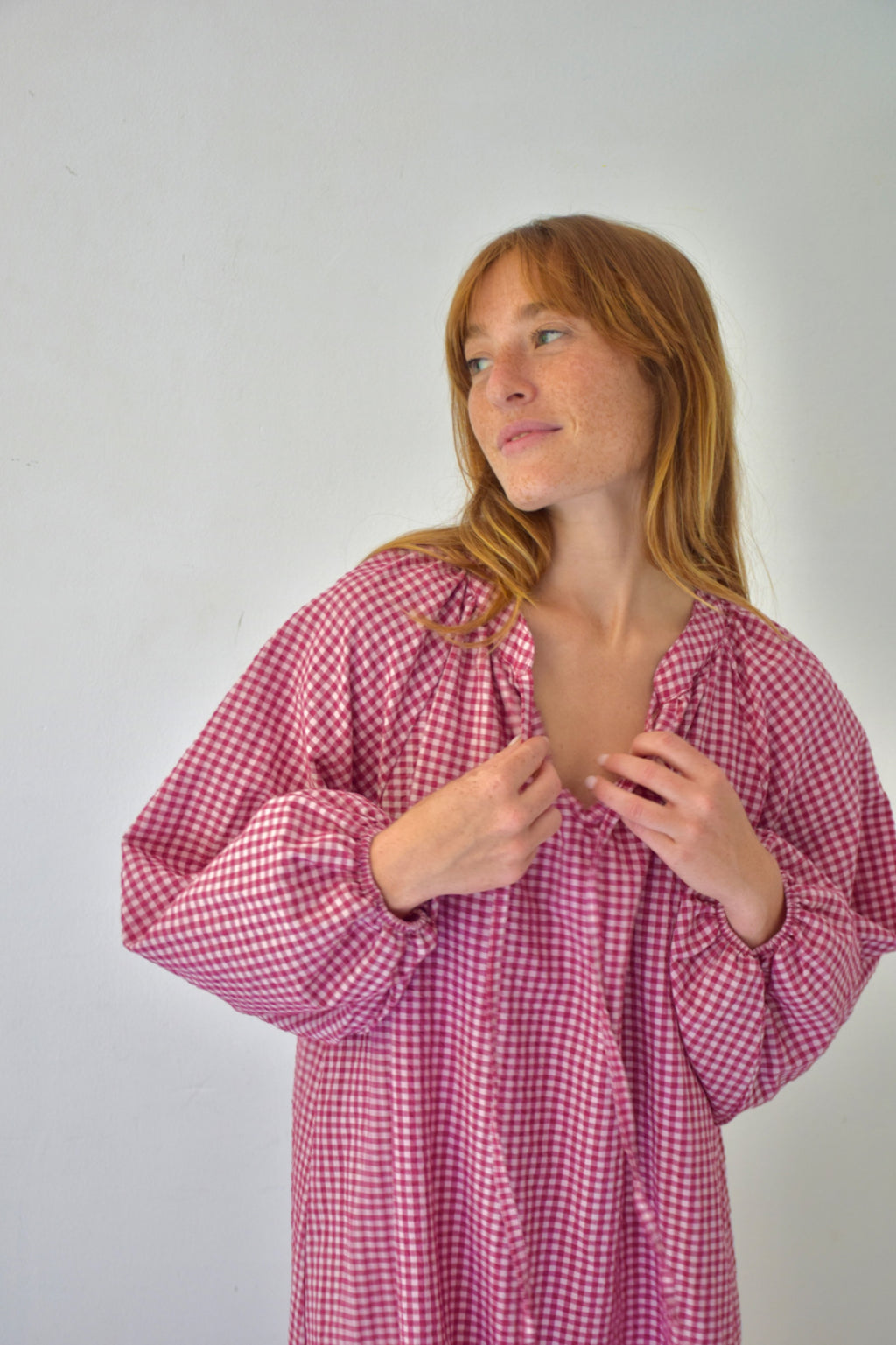 Vestido Matilde Vichy Burdeos