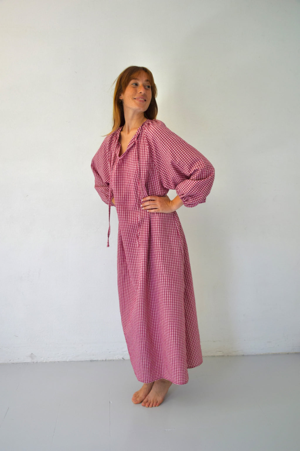 Vestido Matilde Vichy Burdeos