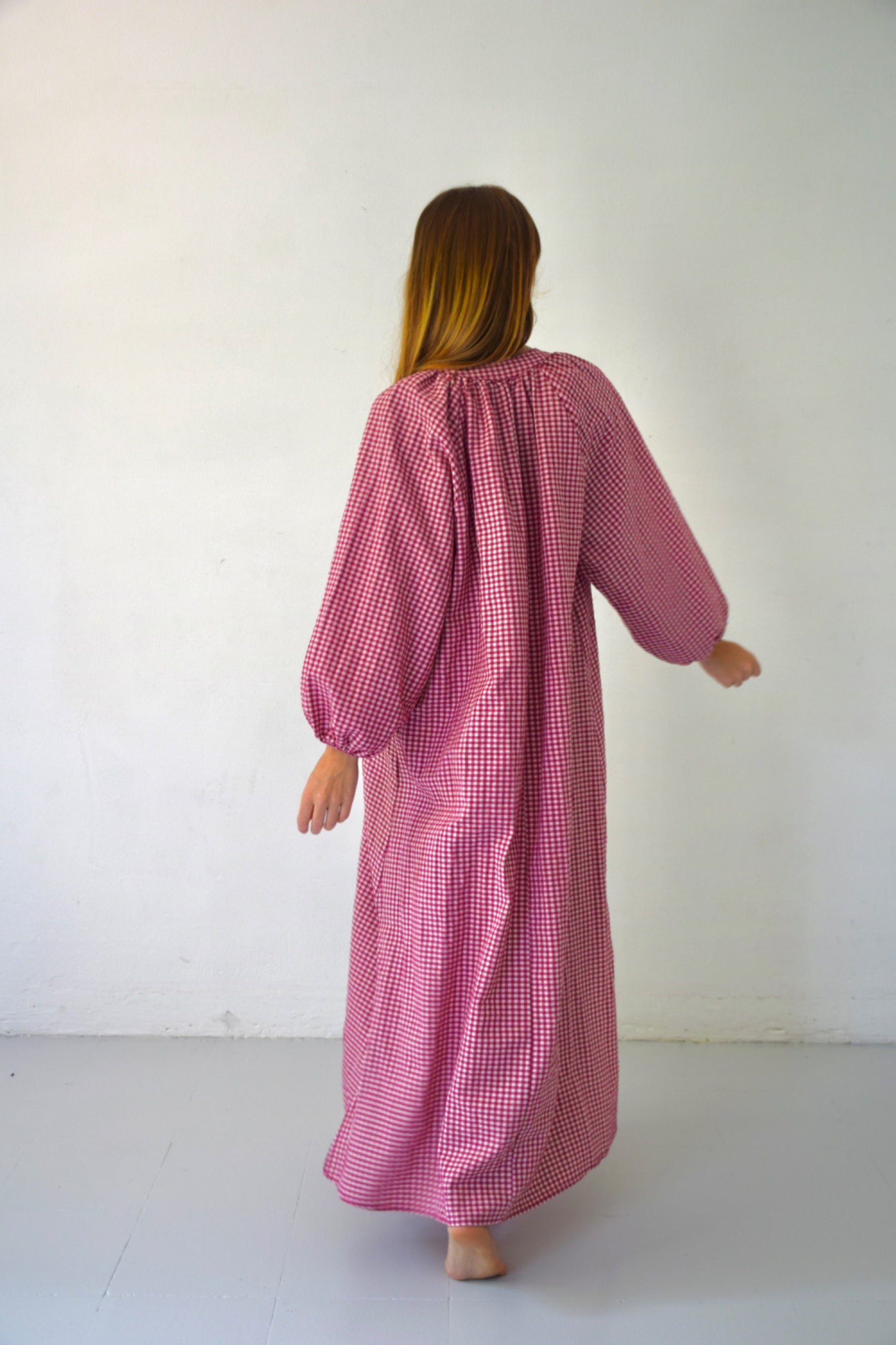 Vestido Matilde Vichy Burdeos