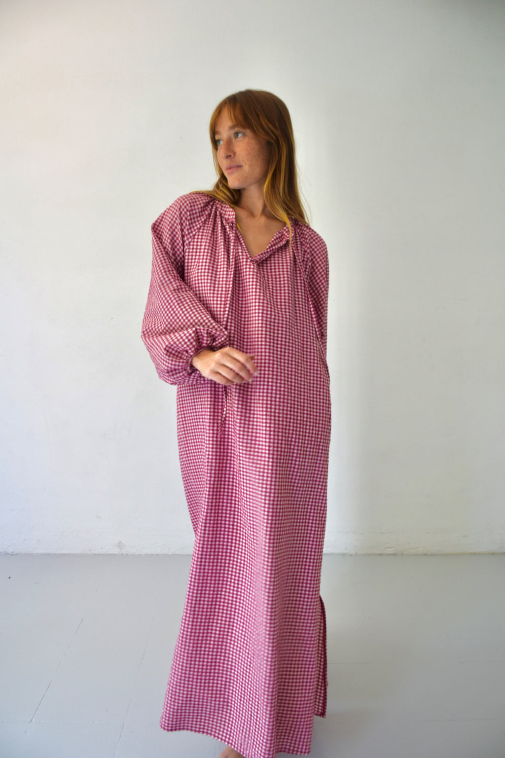 Vestido Matilde Vichy Burdeos