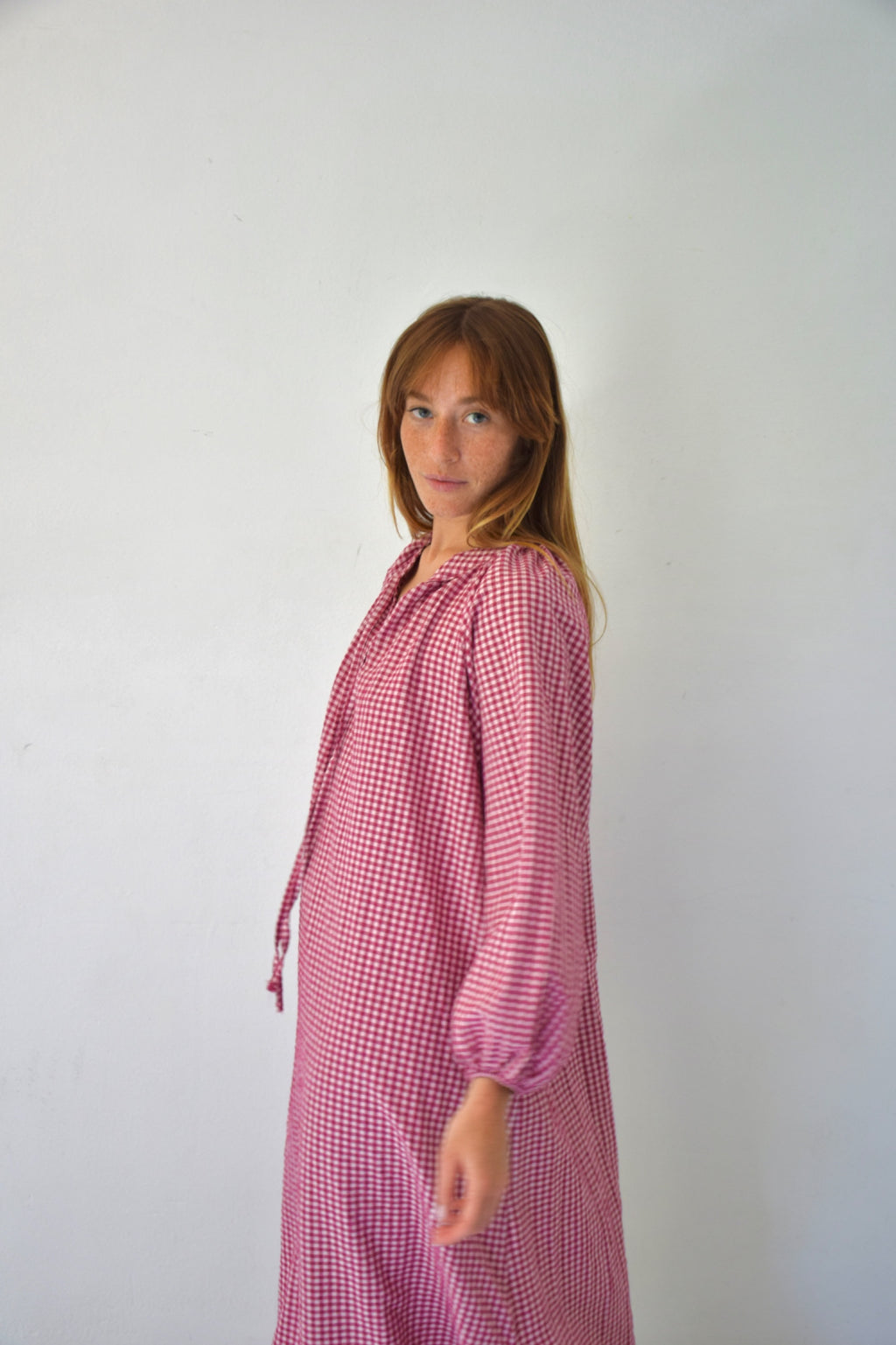 Vestido Matilde Vichy Burdeos