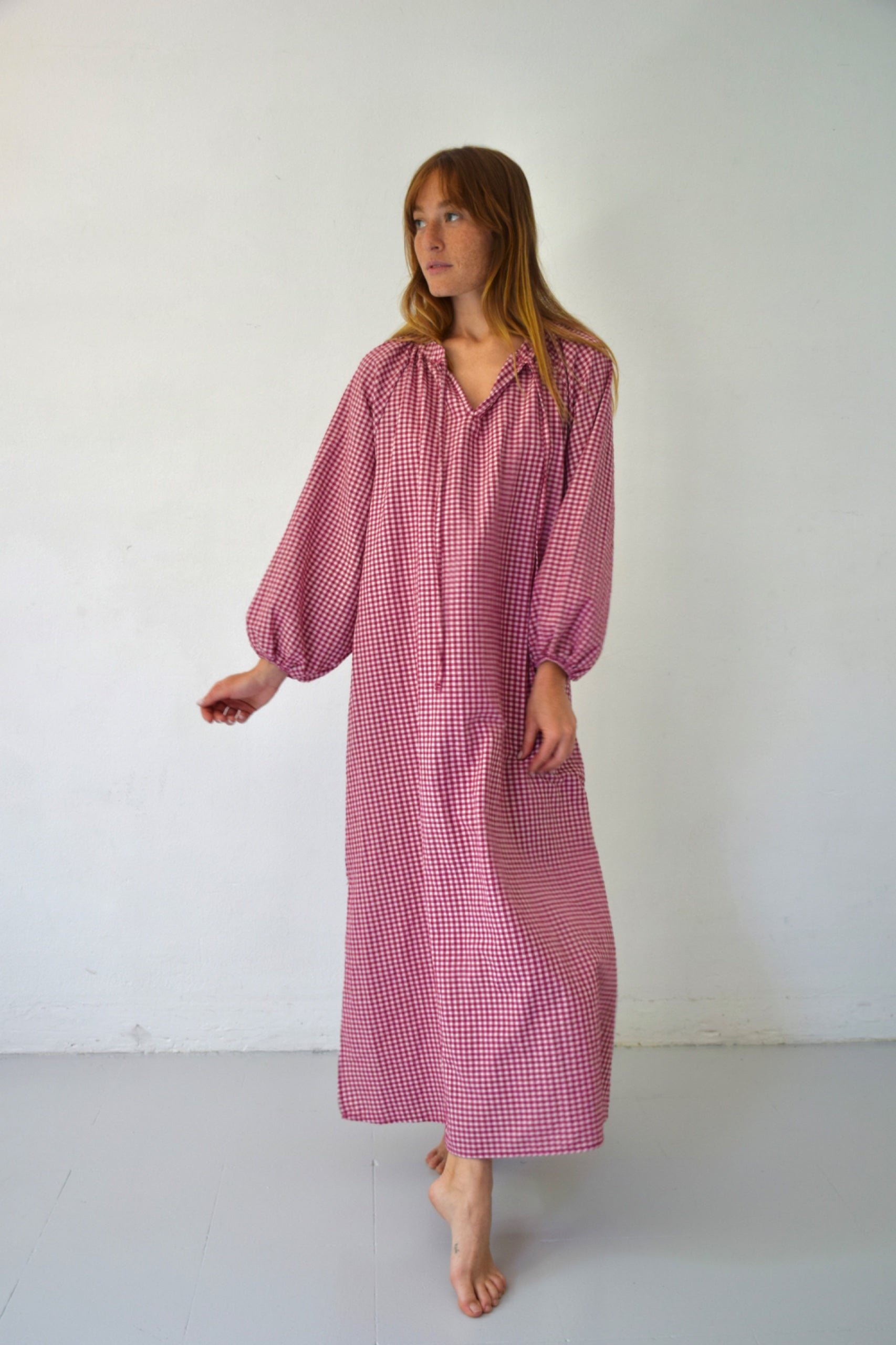 Vestido Matilde Vichy Burdeos