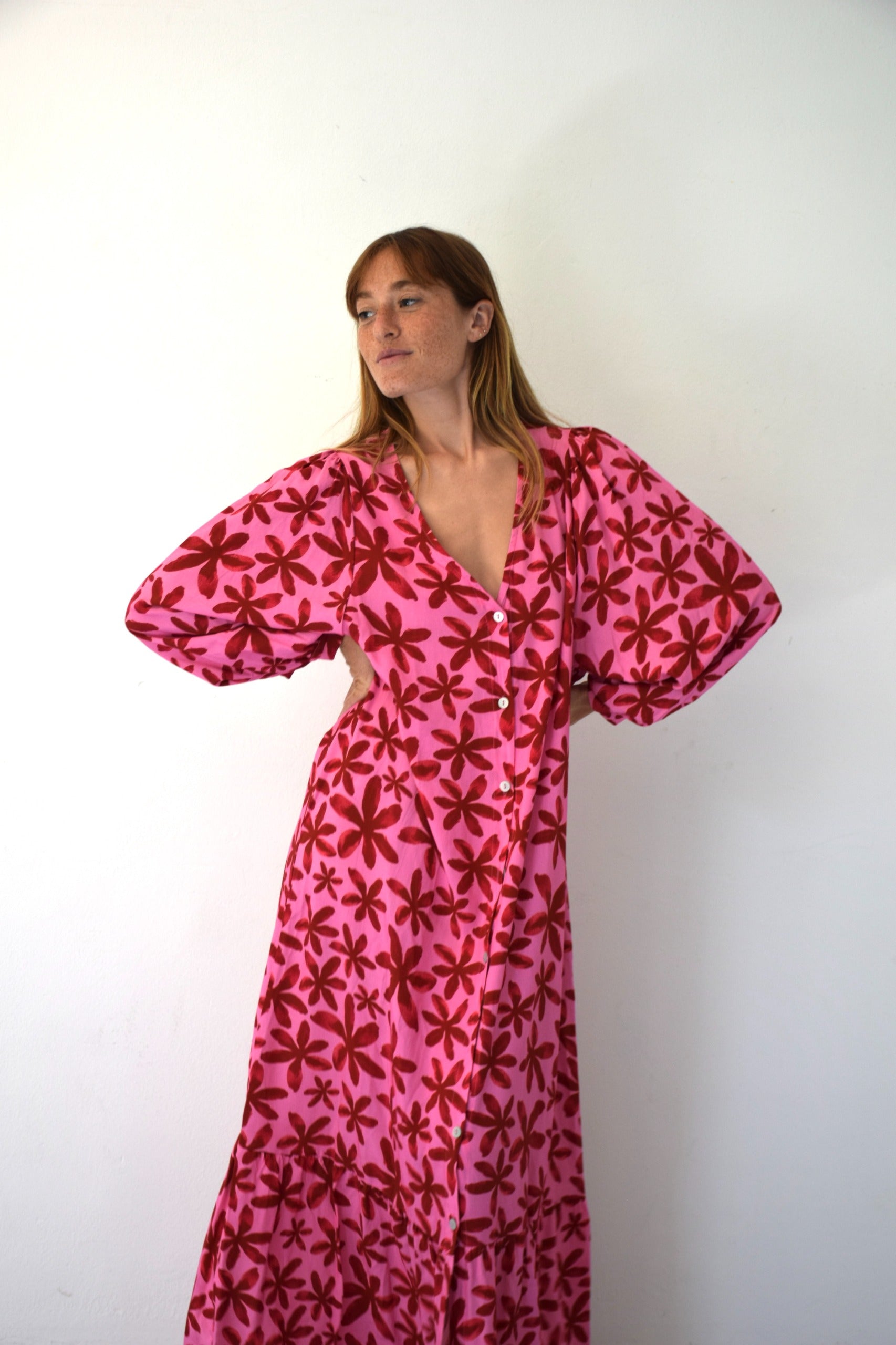 Vestido Micaela Flores Rosas