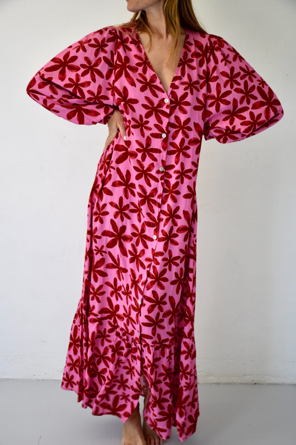 Vestido Micaela Flores Rosas