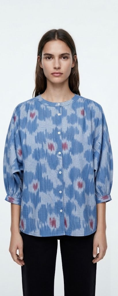 Blouse Vince - Imprime Fleur Bleu