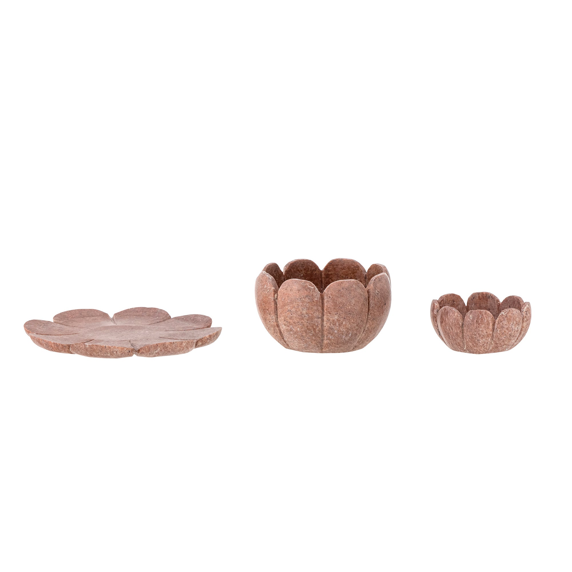 Reiko - Lot de 4 Photophores - Marron - Marbre