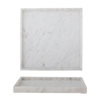 Majsa - Lot de 2 Plateaux - Blanc - Marbre