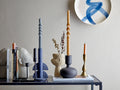 Bess - Candle Holder - Blue - Polyresin
