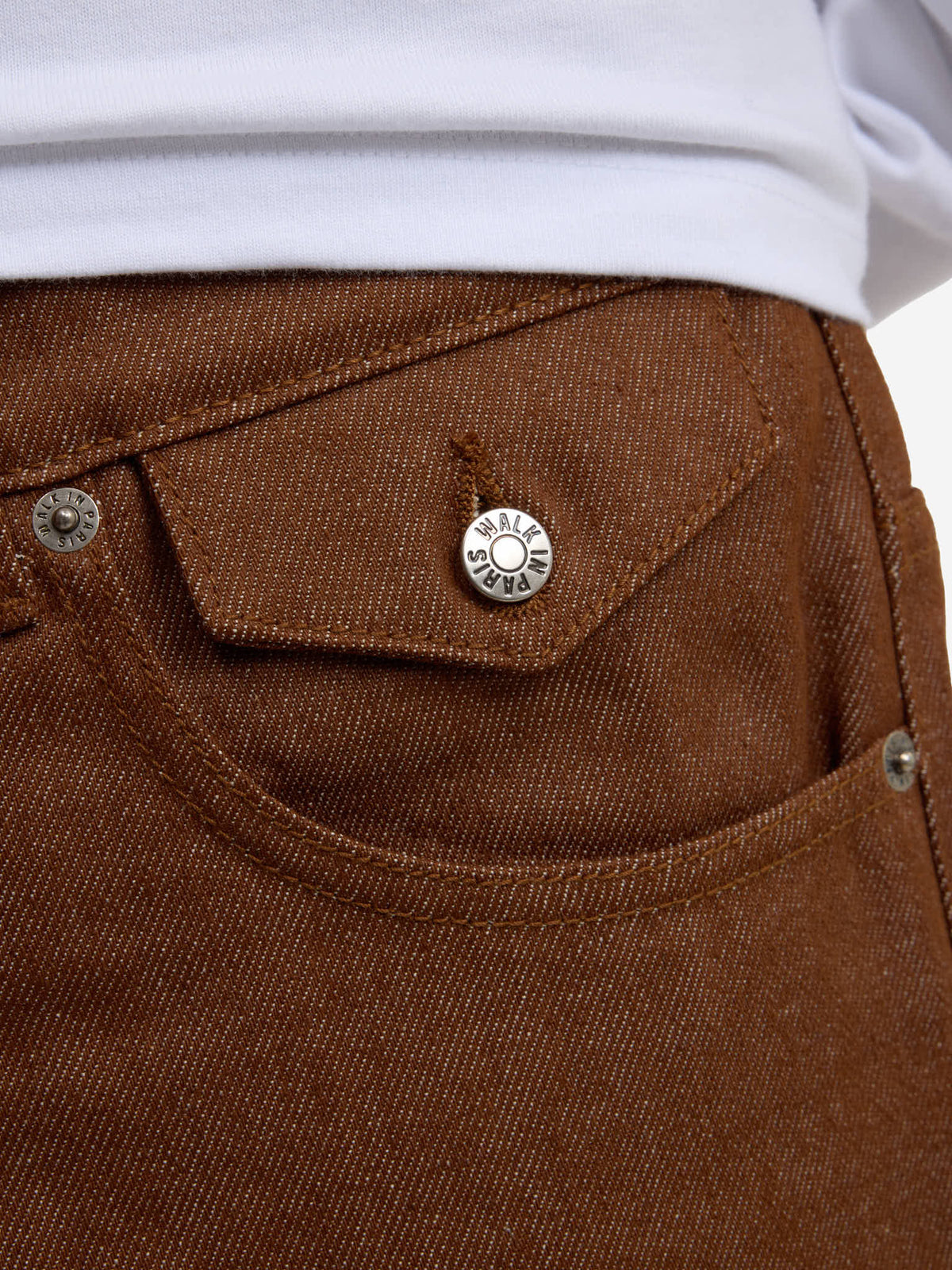 Le Pantalon Baggy En Denim Marron