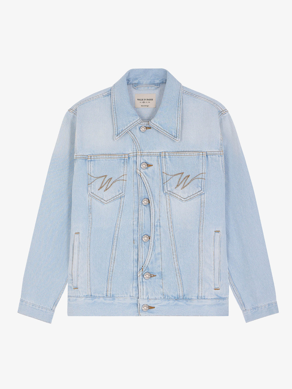 La Veste Du Postier En Denim Clair Délavé