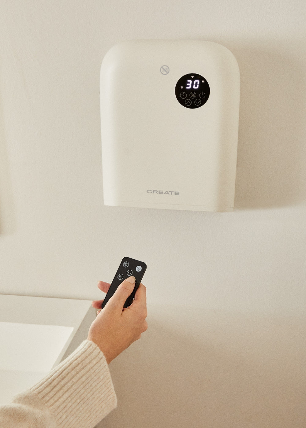Warm Wall - Wall-Mounted or Floor-Standing Heater with WiFi - Off-White