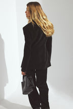 Pantalon Wide Leg Low Waist Chenille - Noir