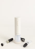 Steel Wine Opener - Electric Corkscrew with Accessories - Off-White