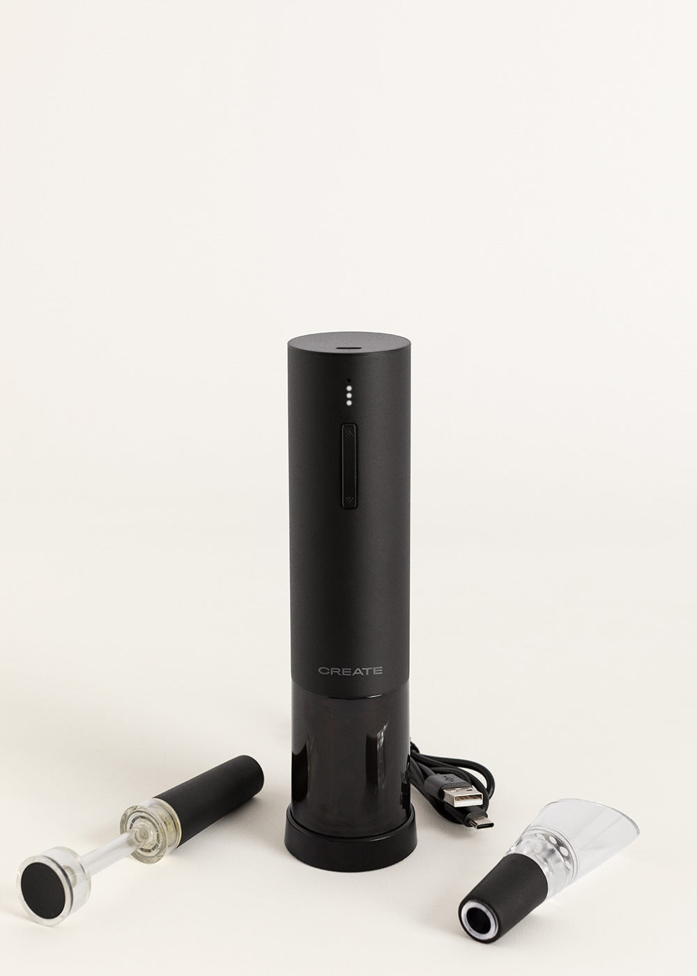 Wine Opener Steel - Tire-Bouchon Électrique Avec Accessoires - Noir