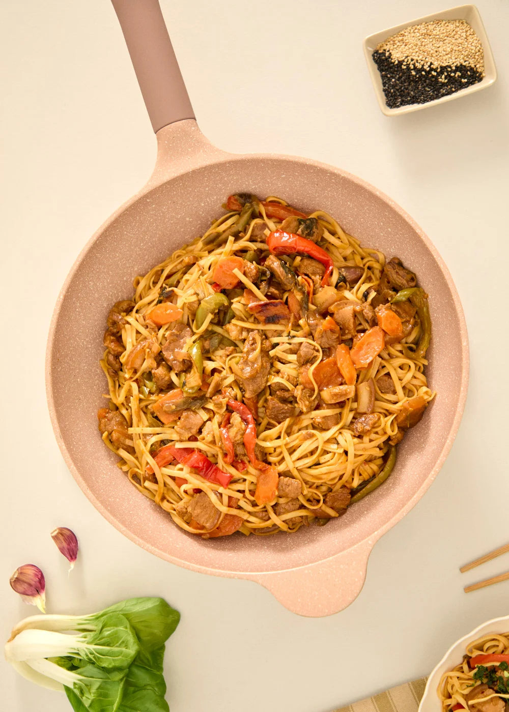 Studio Wok - Cast Aluminium Wok with Ceramic Coating - Sage