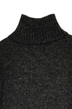 Robe Wool Blend Knitted Midi - Gris Chiné Foncé