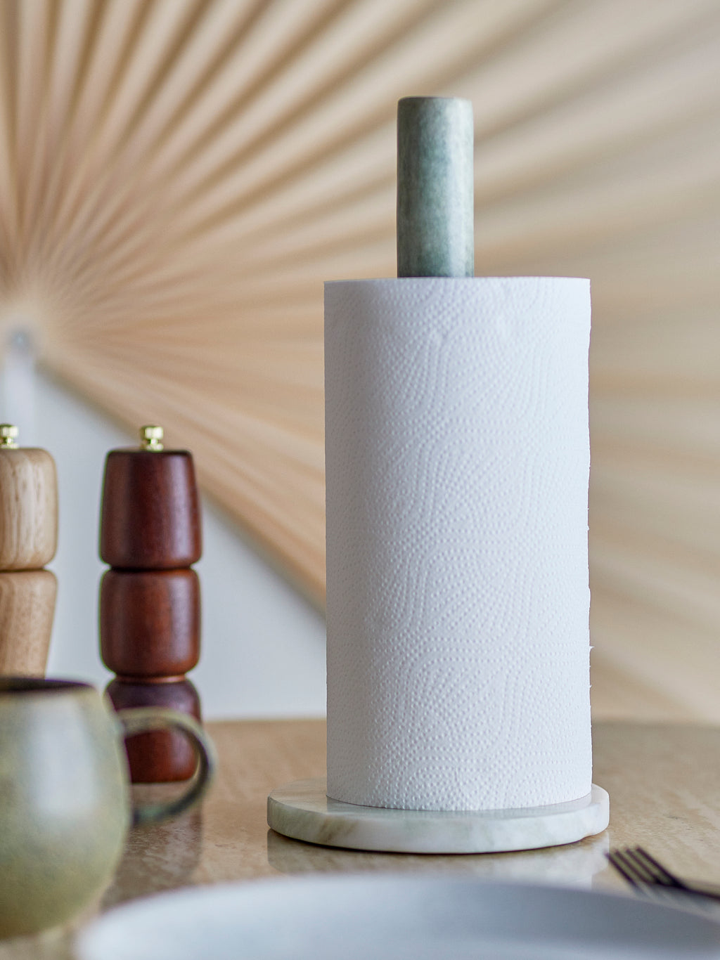 Emy - Soporte Papel de Cocina - Verde - Mármol