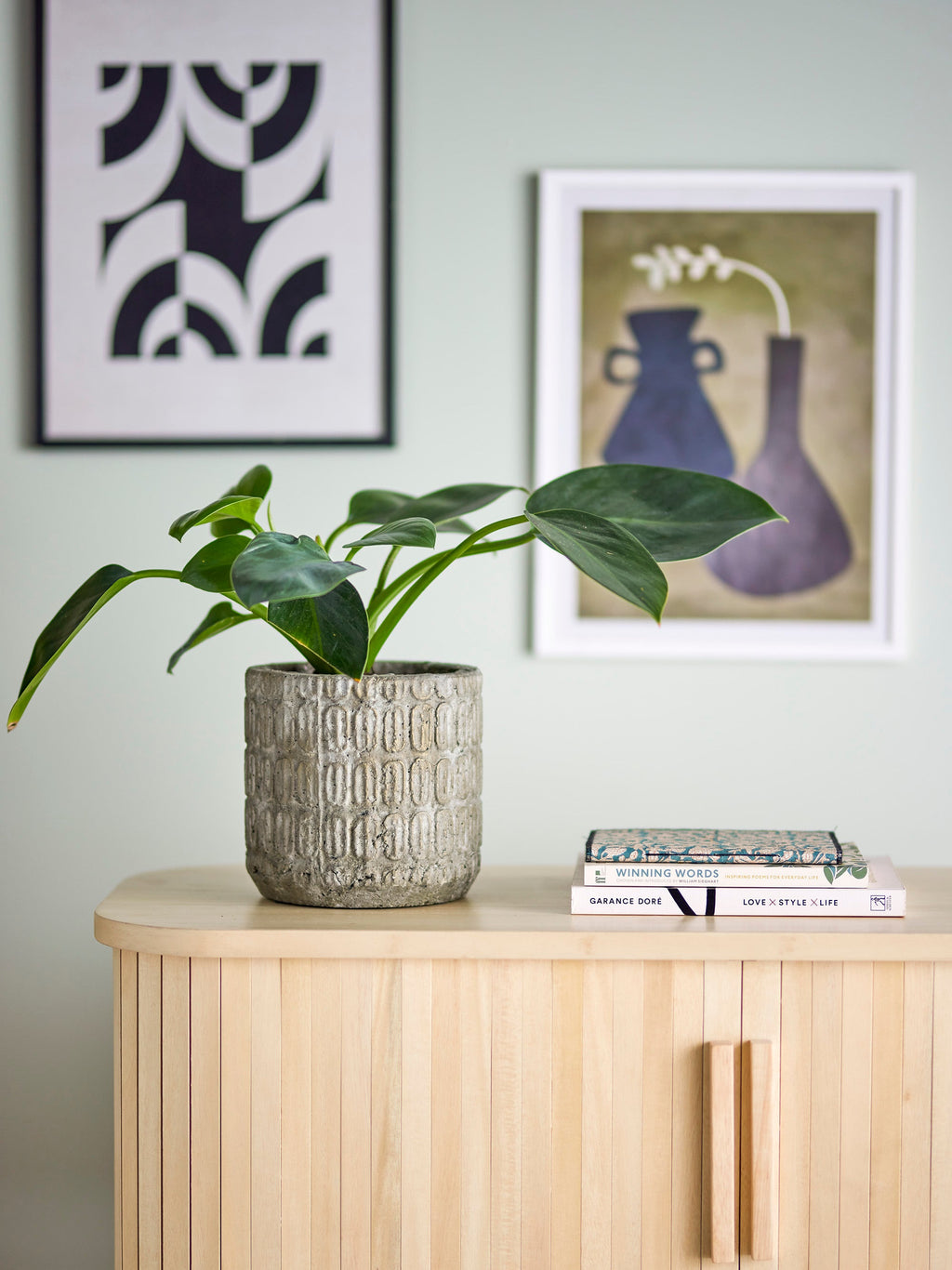 Benas - Lote de 6 Maceteros Déco - Gris - Cemento