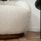 Ysé - Fauteuil Pivotant En Tissu Bouclé Blanc