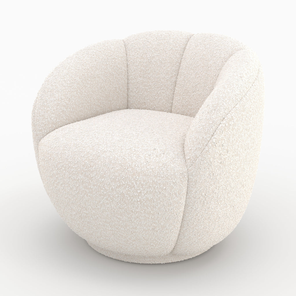 Ysé - Fauteuil En Tissu Bouclé Blanc
