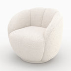 Ysé - Fauteuil En Tissu Bouclé Blanc
