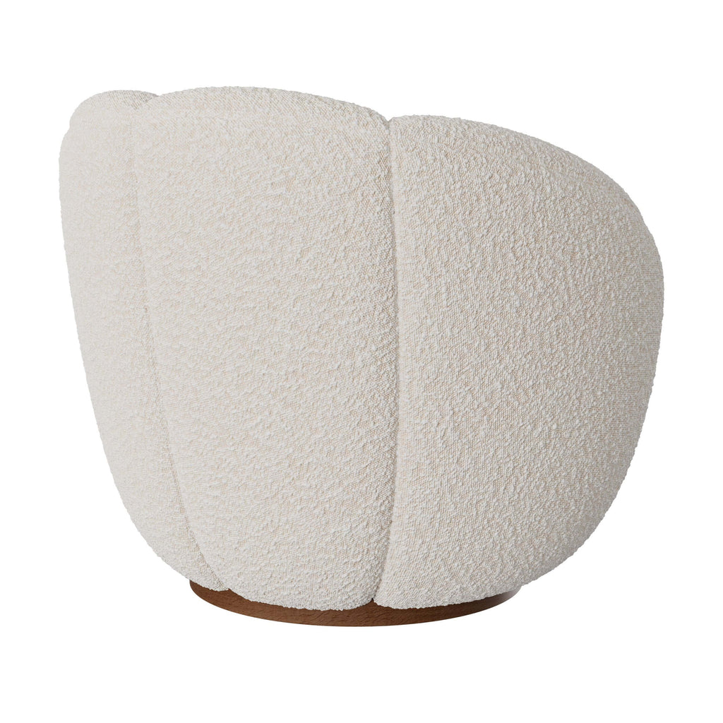 Ysé - Fauteuil Pivotant En Tissu Bouclé Blanc