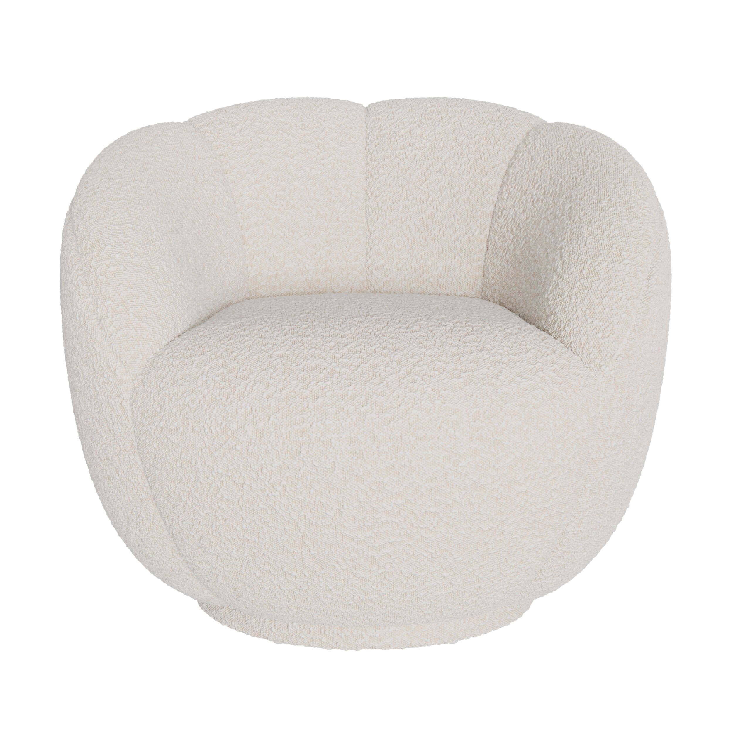 Ysé - Fauteuil En Tissu Bouclé Blanc
