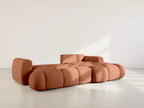 Yulin - 4-Seater Convertible Corner Sofa With Storage - Bouclé Fabric - Rust