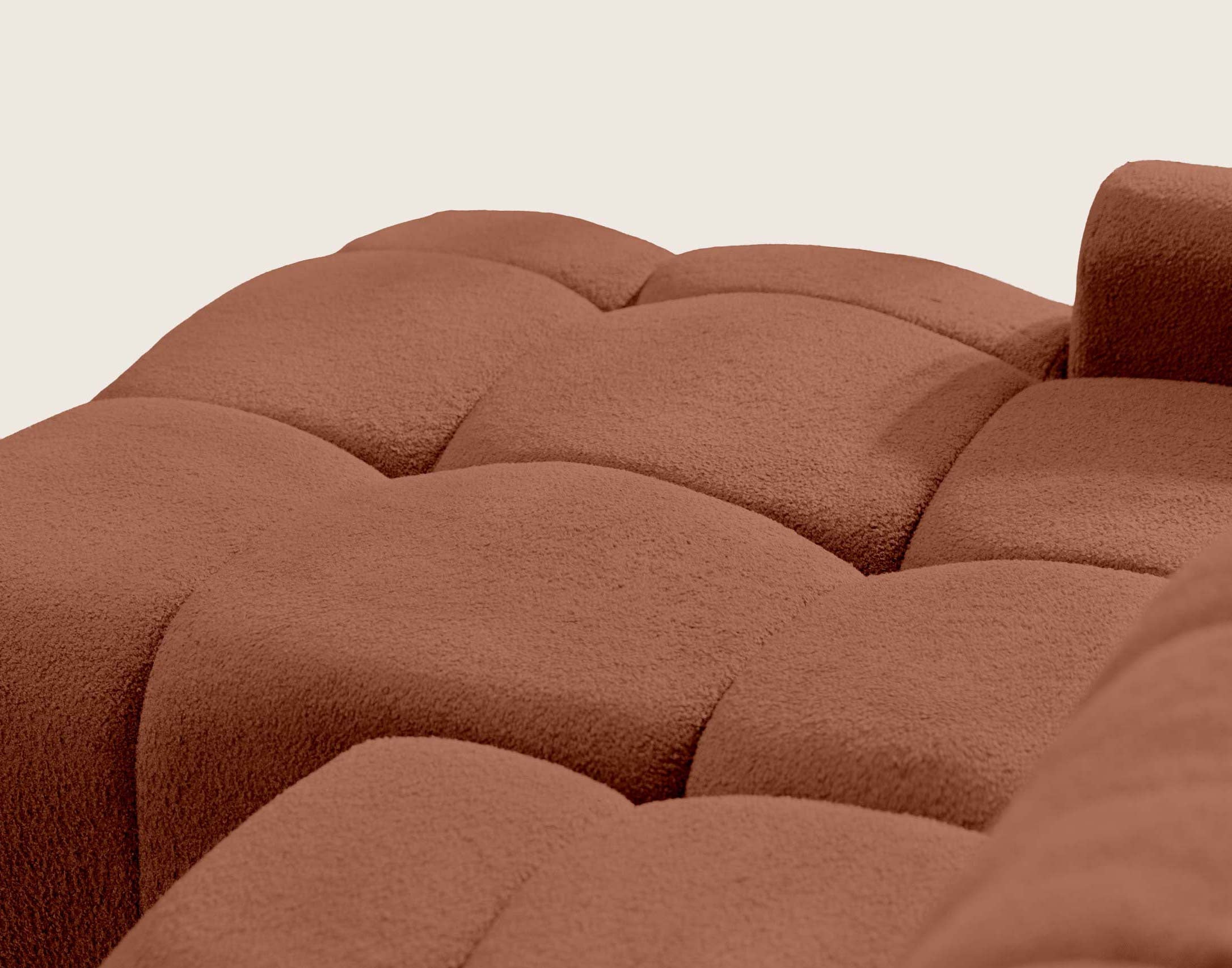 Yulin - 4-Seater Convertible Corner Sofa With Storage - Bouclé Fabric - Rust