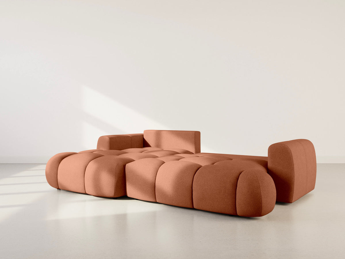 Yulin - 4-Seater Convertible Corner Sofa With Storage - Bouclé Fabric - Rust