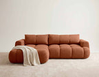 Yulin - 4-Seater Convertible Corner Sofa With Storage - Bouclé Fabric - Rust