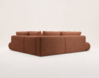 Yulin - L-Shaped 5-Seater Sofa Bed with Storage - Bouclé Fabric - Rust