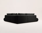 Yulin - L-Shaped 5-Seater Convertible Sofa with Storage Compartment - Bouclé Fabric - Black