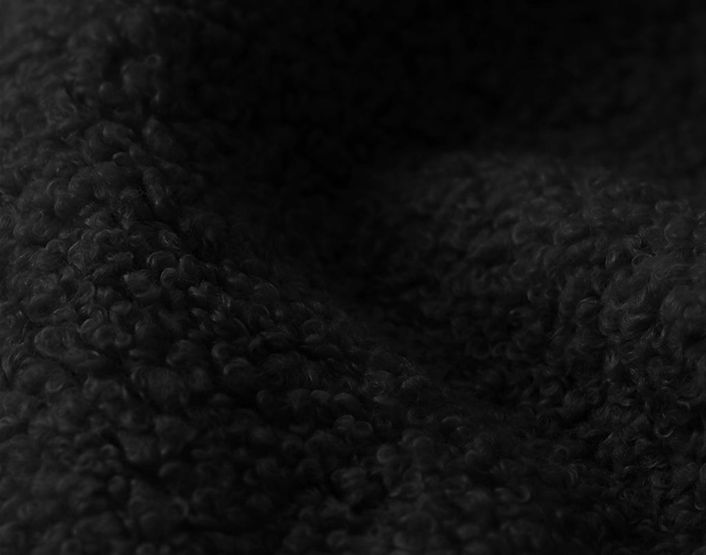 Yulin - L-Shaped 5-Seater Convertible Sofa with Storage Compartment - Bouclé Fabric - Black
