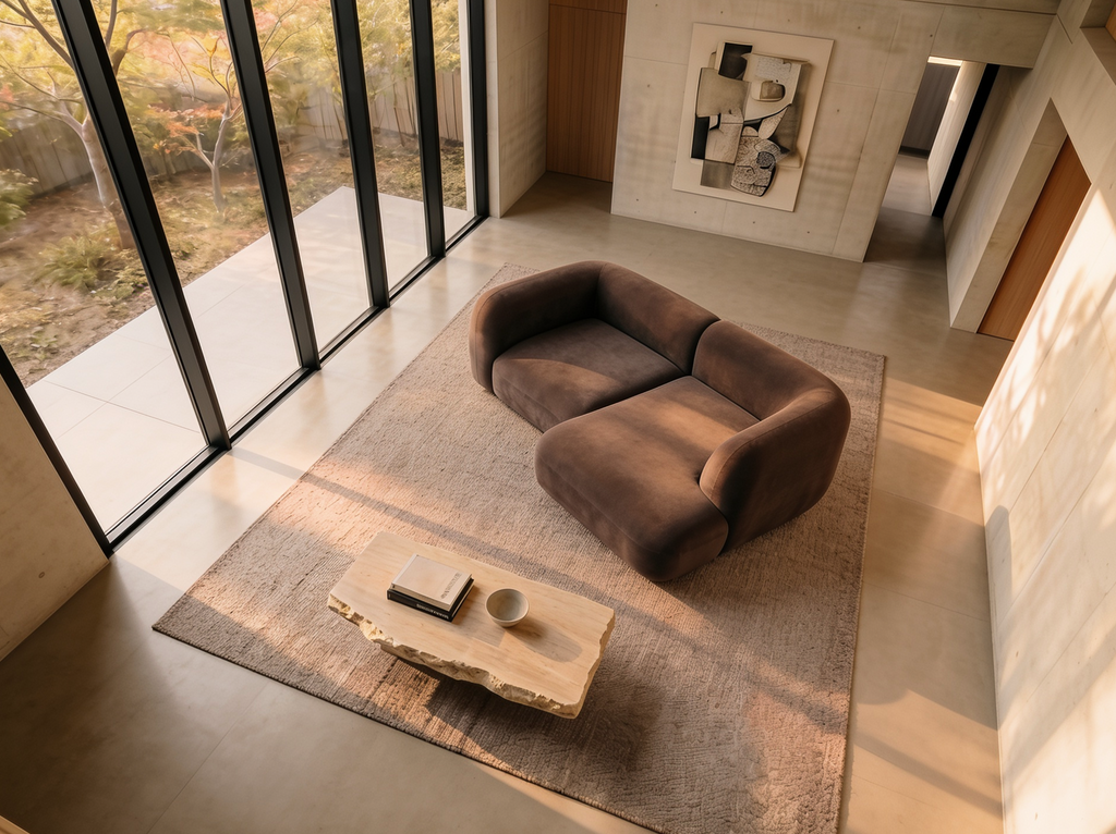 Yumi - Canapé d'angle compact - Velours