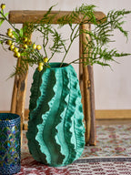Natika - Jarrón Decorativo - Verde - Terracota