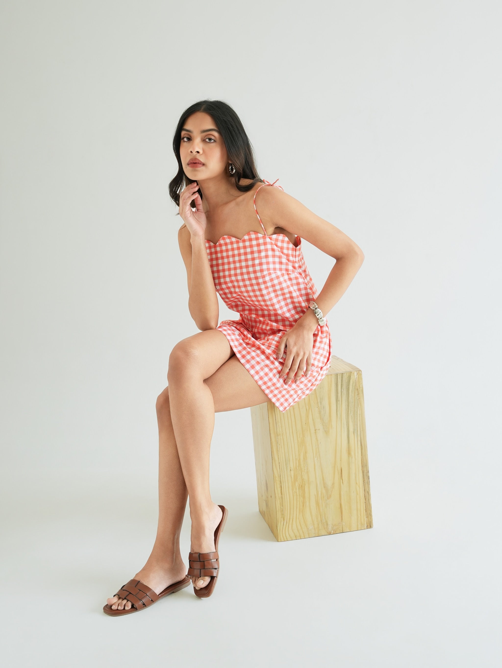 Vestido Zoe - Coral Vichy