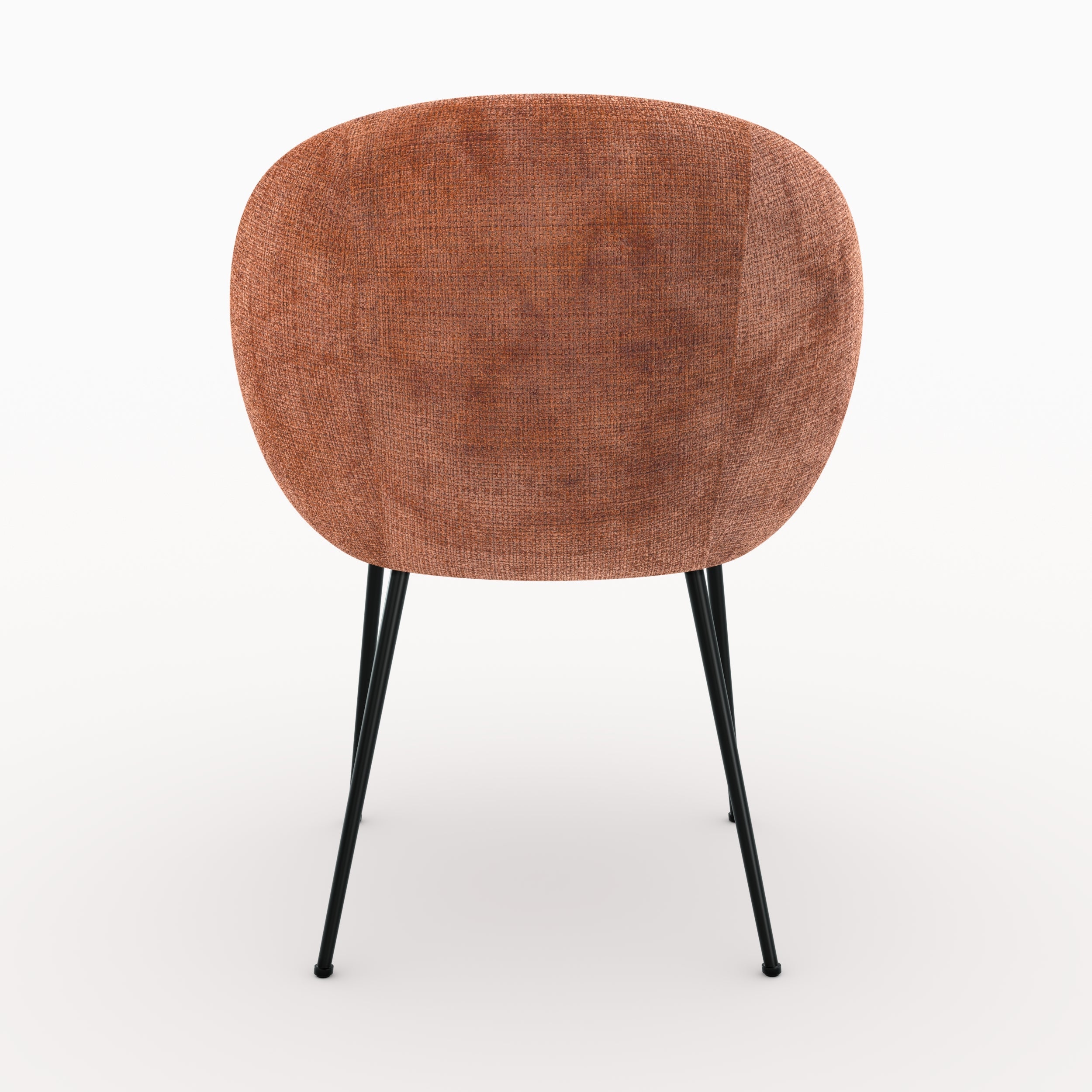 Bloomy - Chaise En Velours Chenillé Terracotta Et Métal Noir