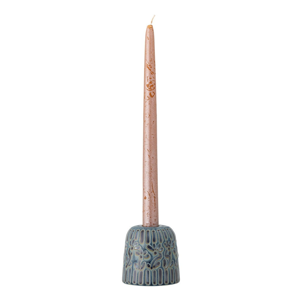 Samsin - Lot de 6 Bougeoirs - Bleu - Grès