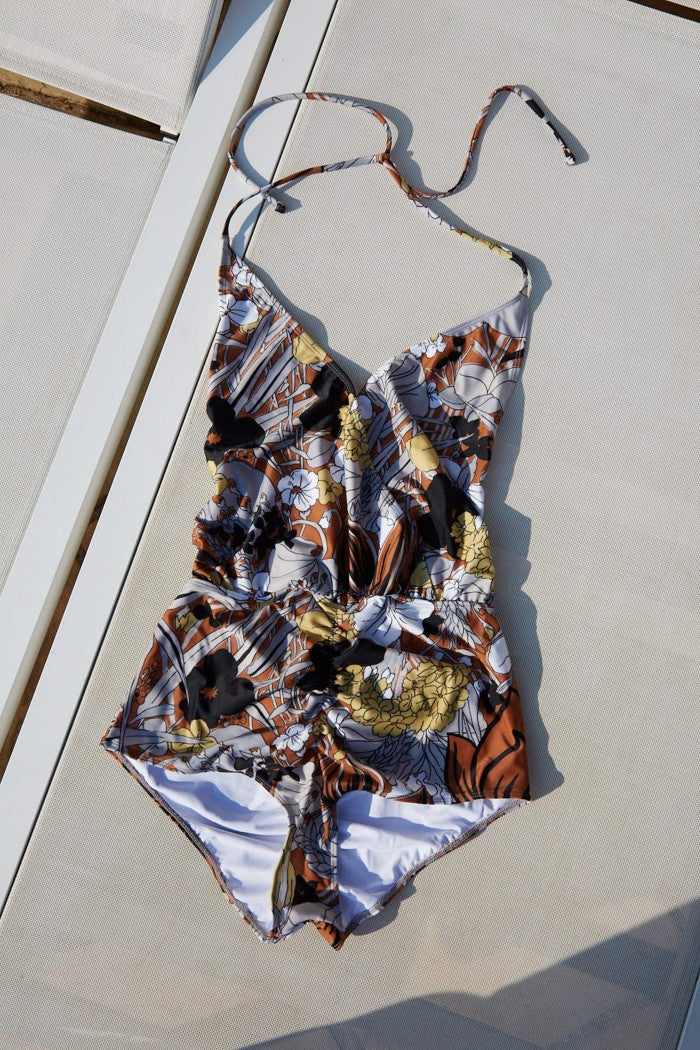 Falcon Botanical Swimsuit - Caramel