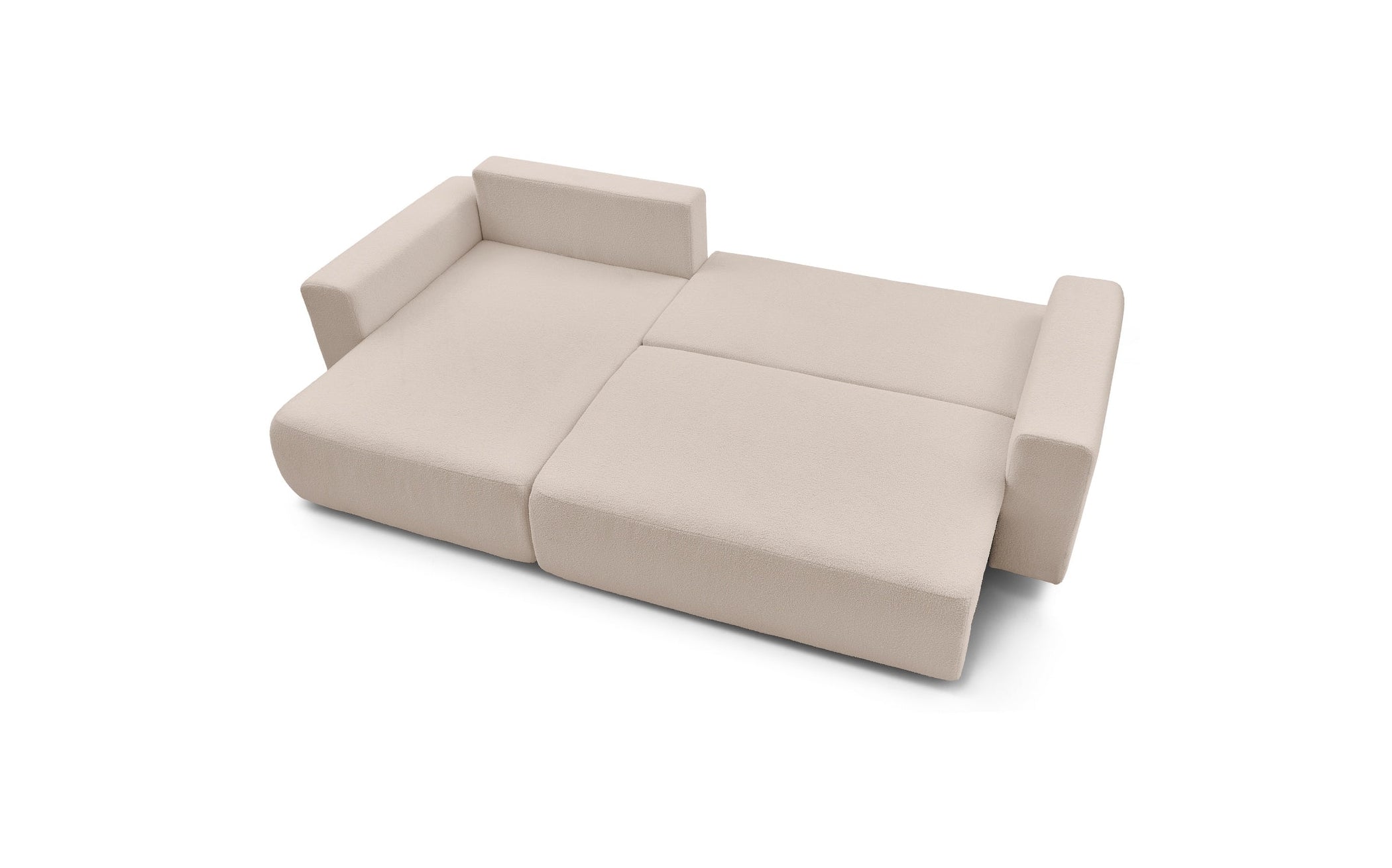 Sofá esquinero reversible convertible con arcón - Envy - Tejido bouclé suave
