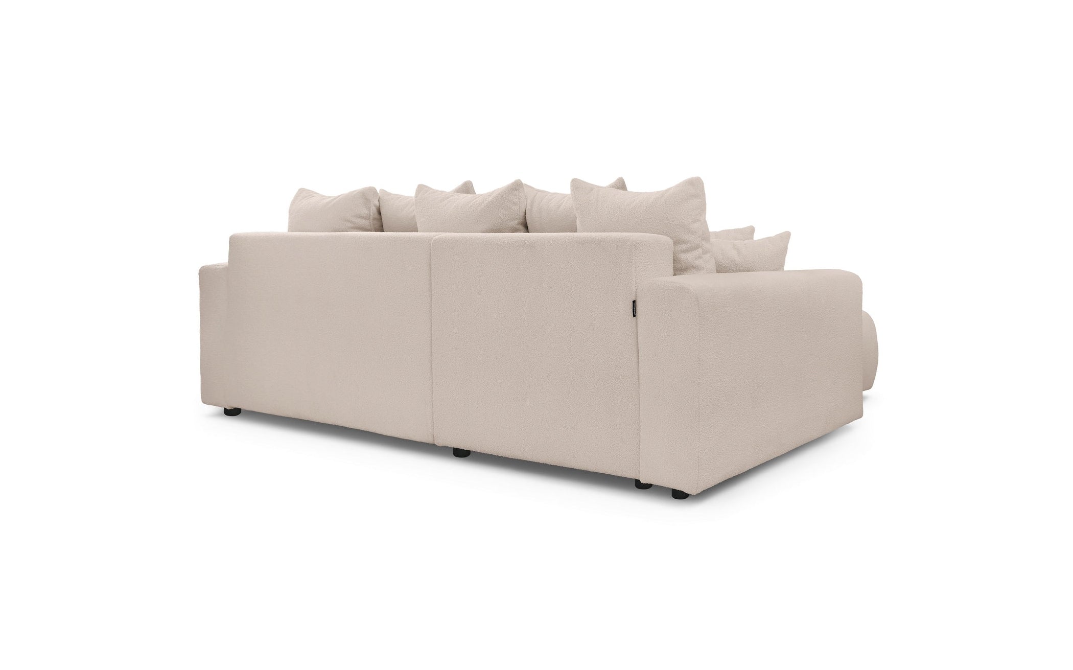 Sofá esquinero reversible convertible con arcón - Envy - Tejido bouclé suave