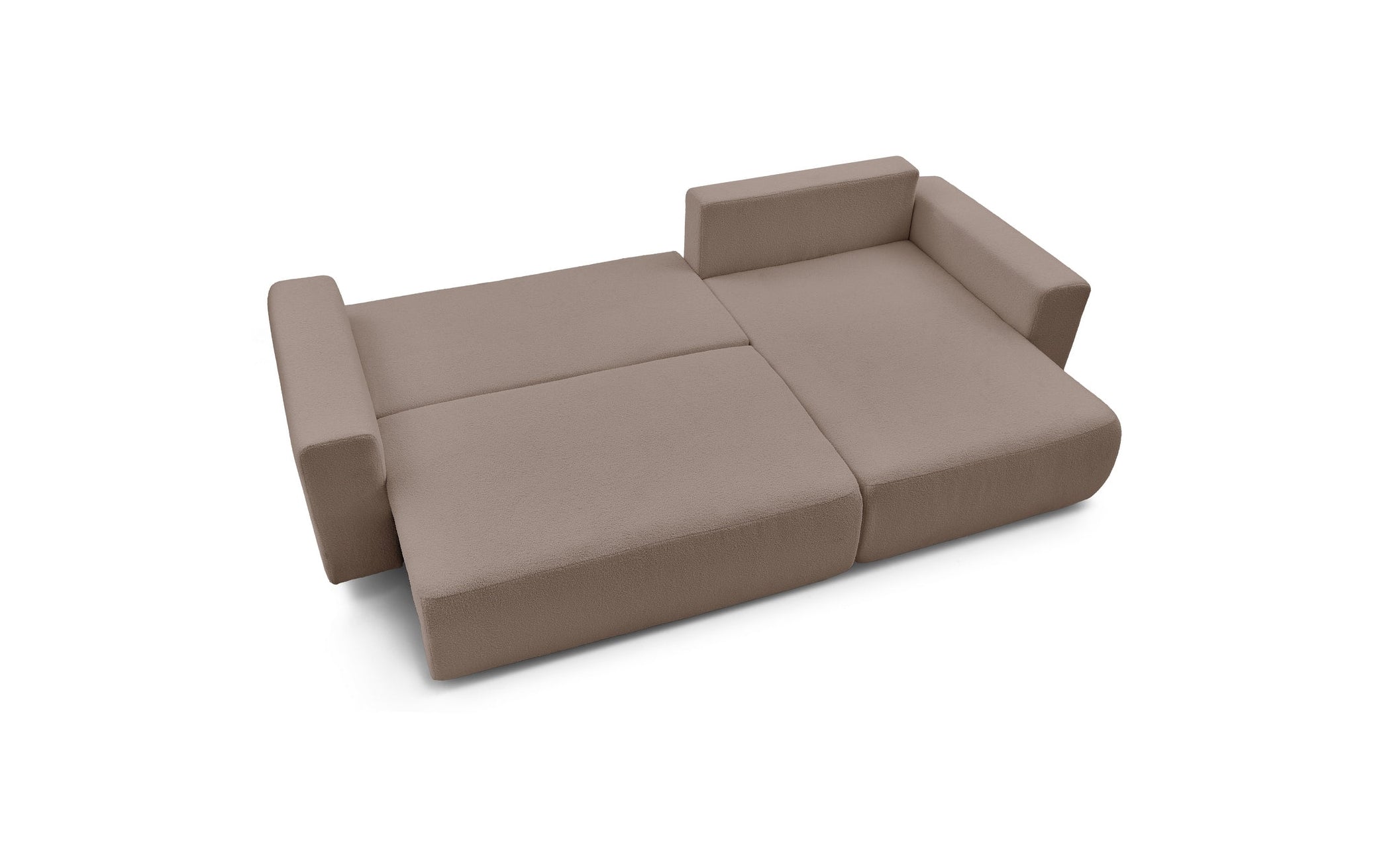 Sofá esquinero reversible convertible con arcón - Envy - Tejido bouclé suave