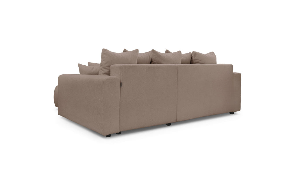 Sofá esquinero reversible convertible con arcón - Envy - Tejido bouclé suave